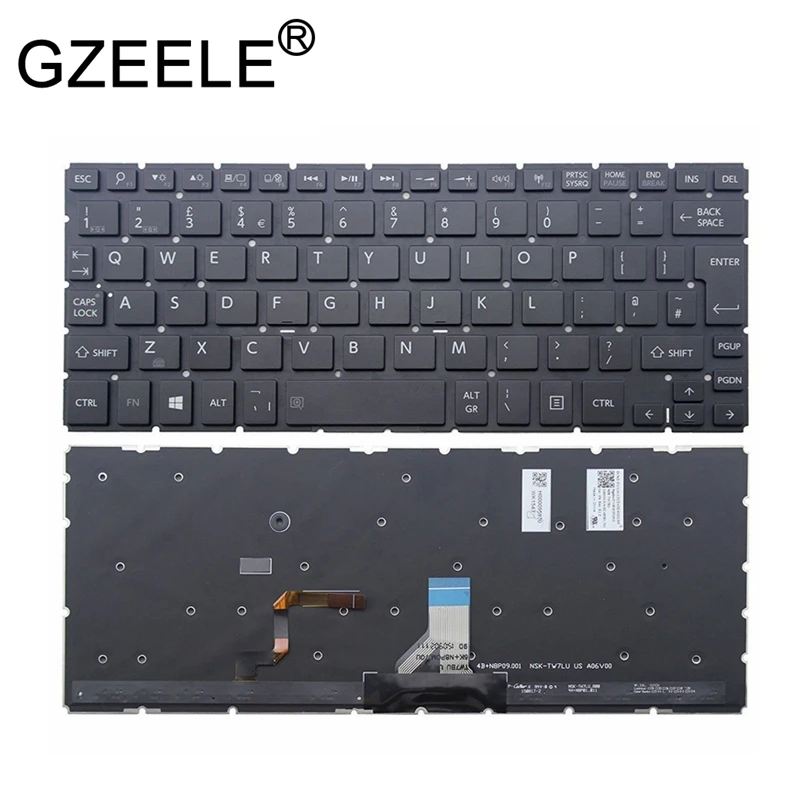 GZEELE Новый Великобритании Клавиатура для ноутбука Toshiba Satellite L15W l15w-b p20w-c p25w-c 0KN0-DV1UK13 9Z. N8PBU. 70U H000095970 черный