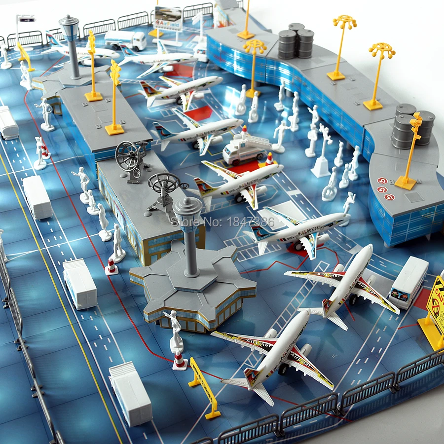 Cena 200 sztuk model samolotu zestaw zabawek zestawy modeli lotnisko zabawki do montażu samolot statyczna scena symulacja lotnisko własność dla dzieci