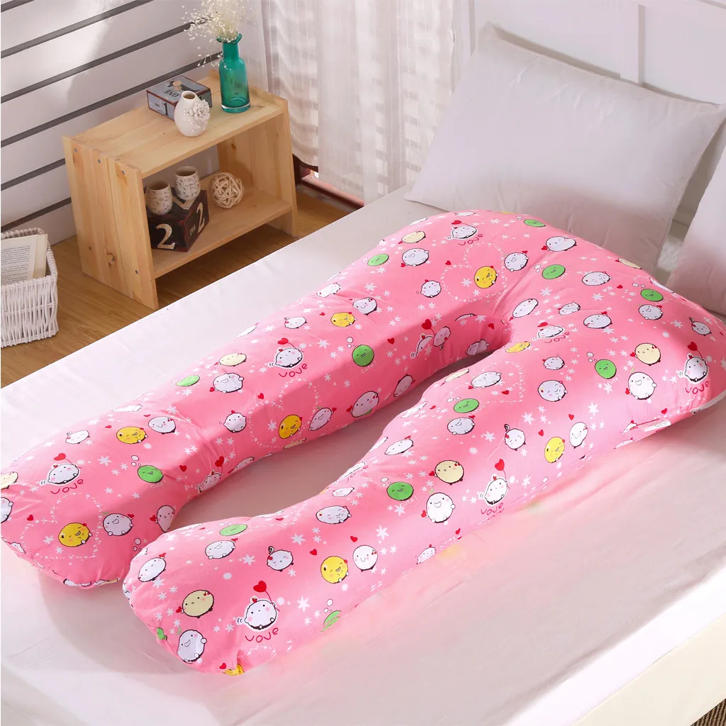 Новая подушка для сна с принтом для беременных женщин, наволочка из хлопка, u-образные подушки для беременных боковые шпалы, постельные принадлежности