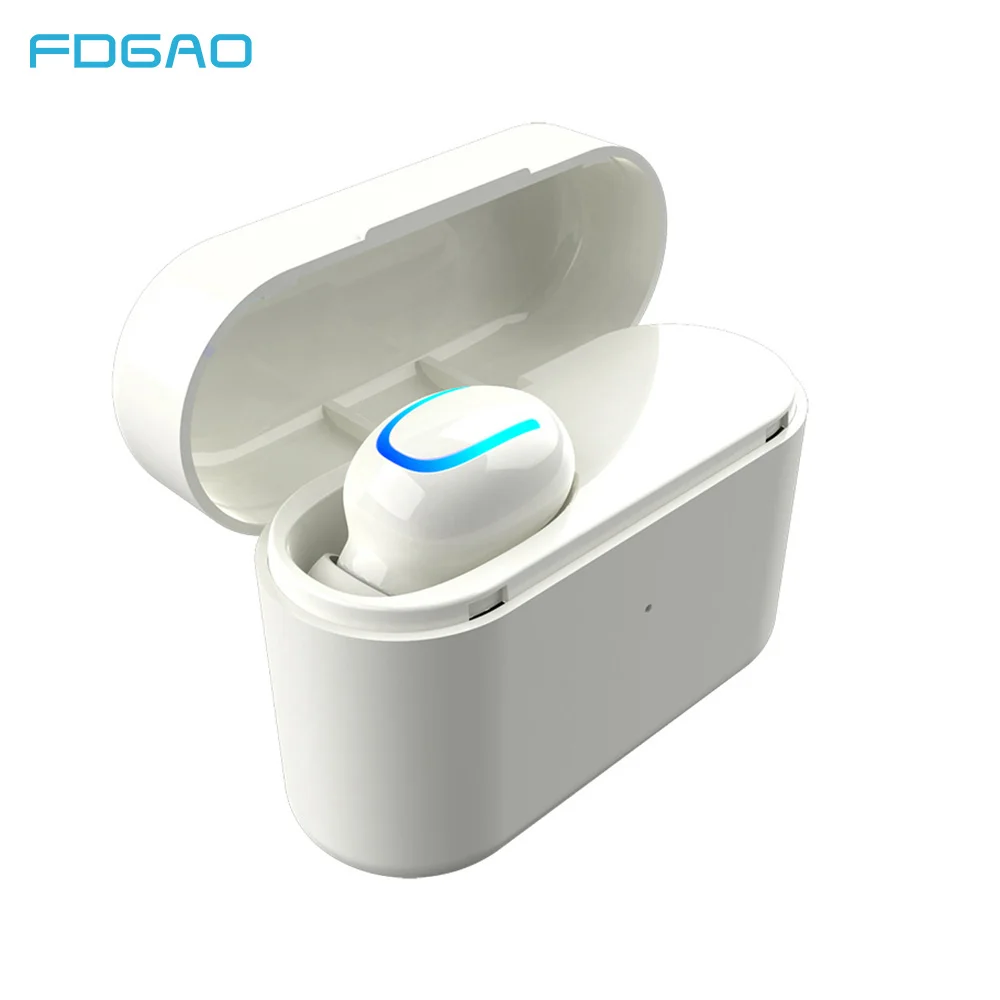 

FDGAO Single Bluetooth 5.0 Earphone Wireless Earbud Mini Invisible Earpiece Earbud With Mic With Magnetic Chargers/Carrying Case