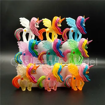 

4 Pcs/set 3-5cm Cute Pvc Unicorn Pony Princess Action Figures Toy Doll Earth Ponies Pegasus Alicorn Bat Figure Dolls For Girl