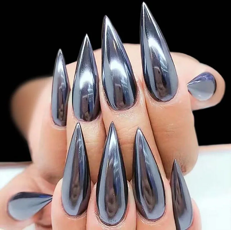 

Blueness 1g/Box Nail Glitter Metal Black Nail Mirror Silver Powder Chrome Pigment Powder Nails Art Decoration Shiny Dust Powder