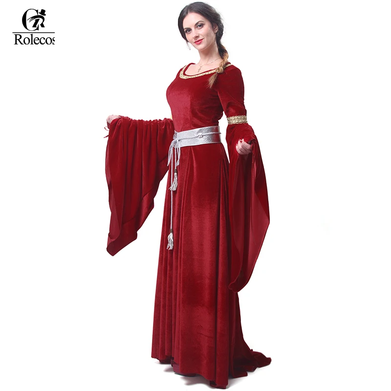 

ROLECOS Brand Women Red Blue Medieval Renaissance Victorian Evening Dresses Medieval Renaissance Costumes Ball Gowns Dresses