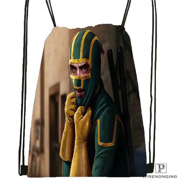 Drawstring Backpack Custom kick-ass походная сумка на шнурке Cute Daypack дети ранец(черный Назад) 31x40 cm#2018611-4 - Цвет: Drawstring Backpack
