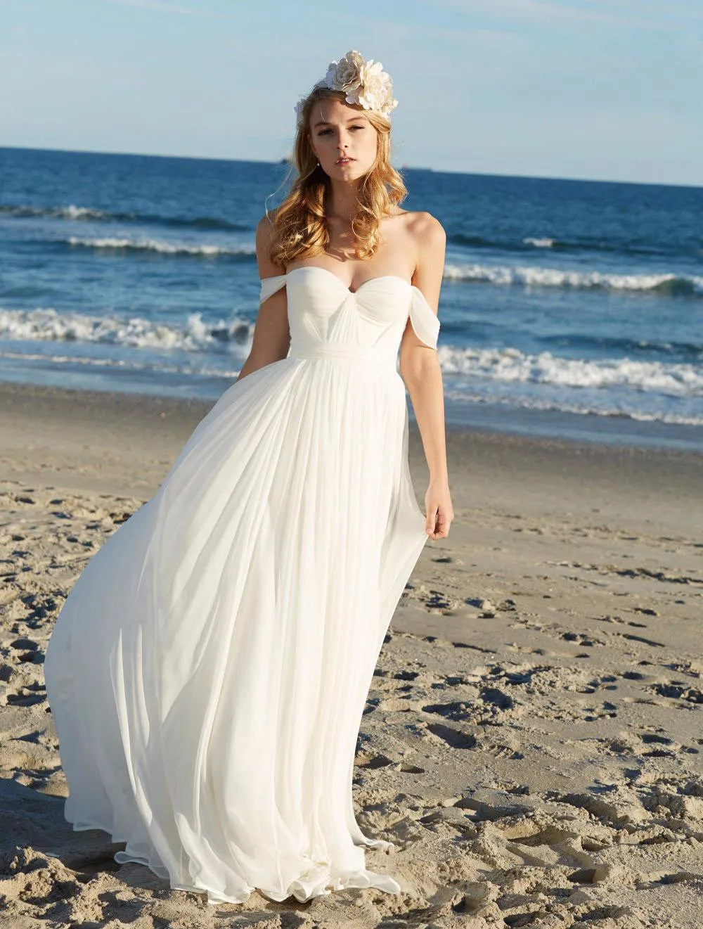 off-the-shoulder-sweetheart-chiffon-beach-summer-wedding-dress-1