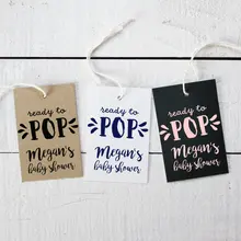 Пользовательские готовы поп Baby Shower подарок теги Добро пожаловать спасибо гостевой этикетки на крестины на день рождения бронирование карты