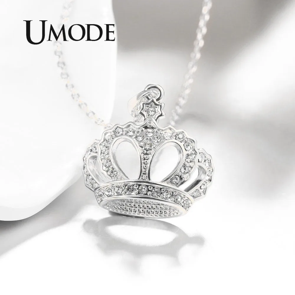 Модные женские ожерелья UMODE с короной подвески Женские Ювелирные изделия