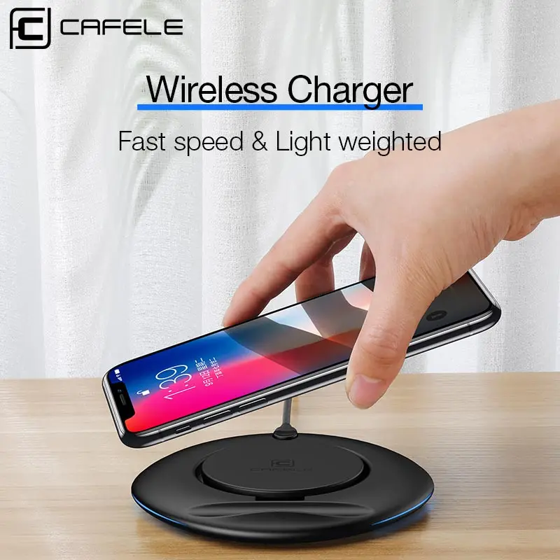 

CAFELE Qi Wireless Charger for iPhone Xs Max XR X 8 Samsung Huawei Xiaomi Phones 10W Fast Charge QC 3.0 Charge with Holder Stand