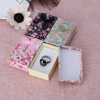 

JAVRICK 1PC/6Pcs/12Pcs Beauty Bowknot Display Gift Box Cardboard Paper Case For Ring Earring Necklace Jewelry Hot New