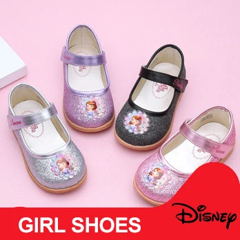 

Disney cartoon animation children's shoes 2018 spring and summer new baby shoes girls single side buckle with children shoes