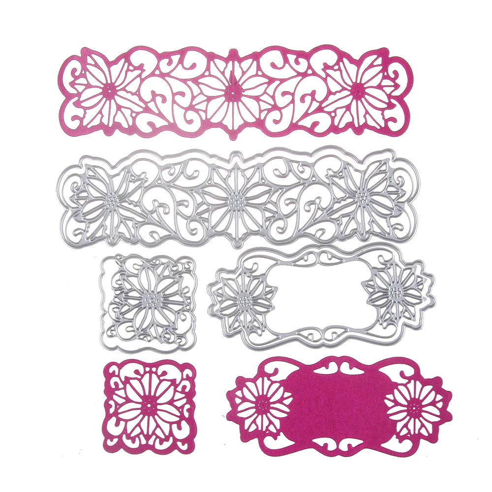 Multi Layer Flower Banner Metal Dies Cutting Decorate Scrapbooking