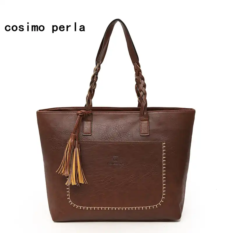 Krystal/_beautiful Luxury Brand Women Shoulder Bag Soft Leather TopHandle Bags Ladies Tassel Tote Handbag Womens Handbags