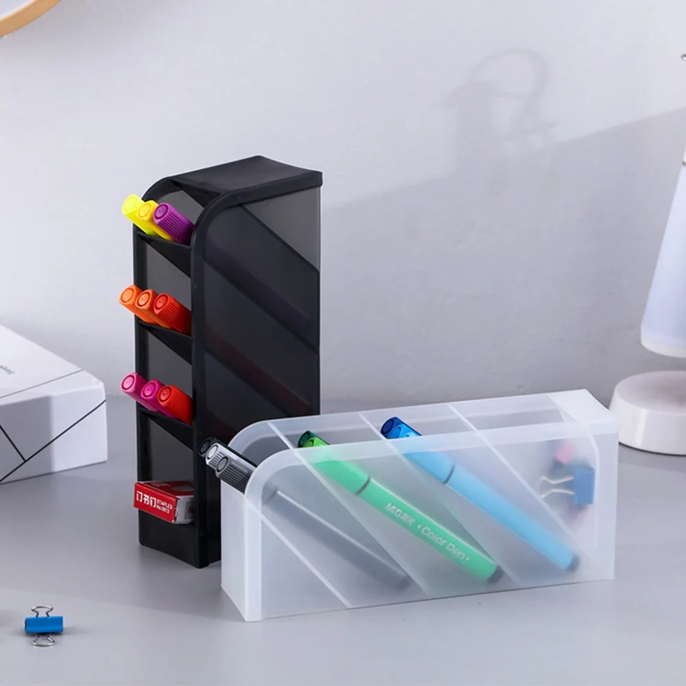 

Makeup Organizer Plastic Desktop Pen Organizer Holder Storage Box Office Pencil Storage Rack Ladies organizador de maquillaje Q4