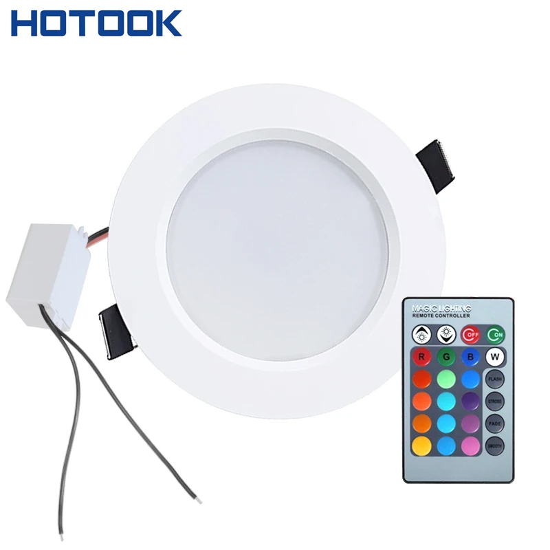 3W 5W 10W RGB LED светильник AC85 265V Цвет изменение встраиваемые Панель лампочка лампа с