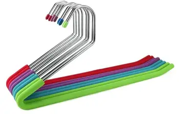 

Anti-Slip Adult Pants Hanger Stainless Steel Magic Robe Hanger Metal S-Type Foam Laundry Hanger