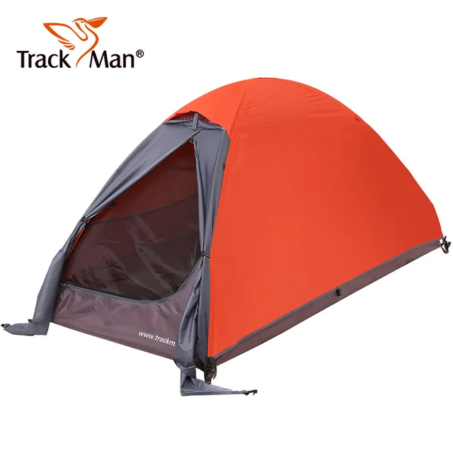 Special Offers Trackman Camping Tents Double Layers 1 person Tents Waterproof Ultralight Outdoor riding Tents Hiking Aluminum alloy tent