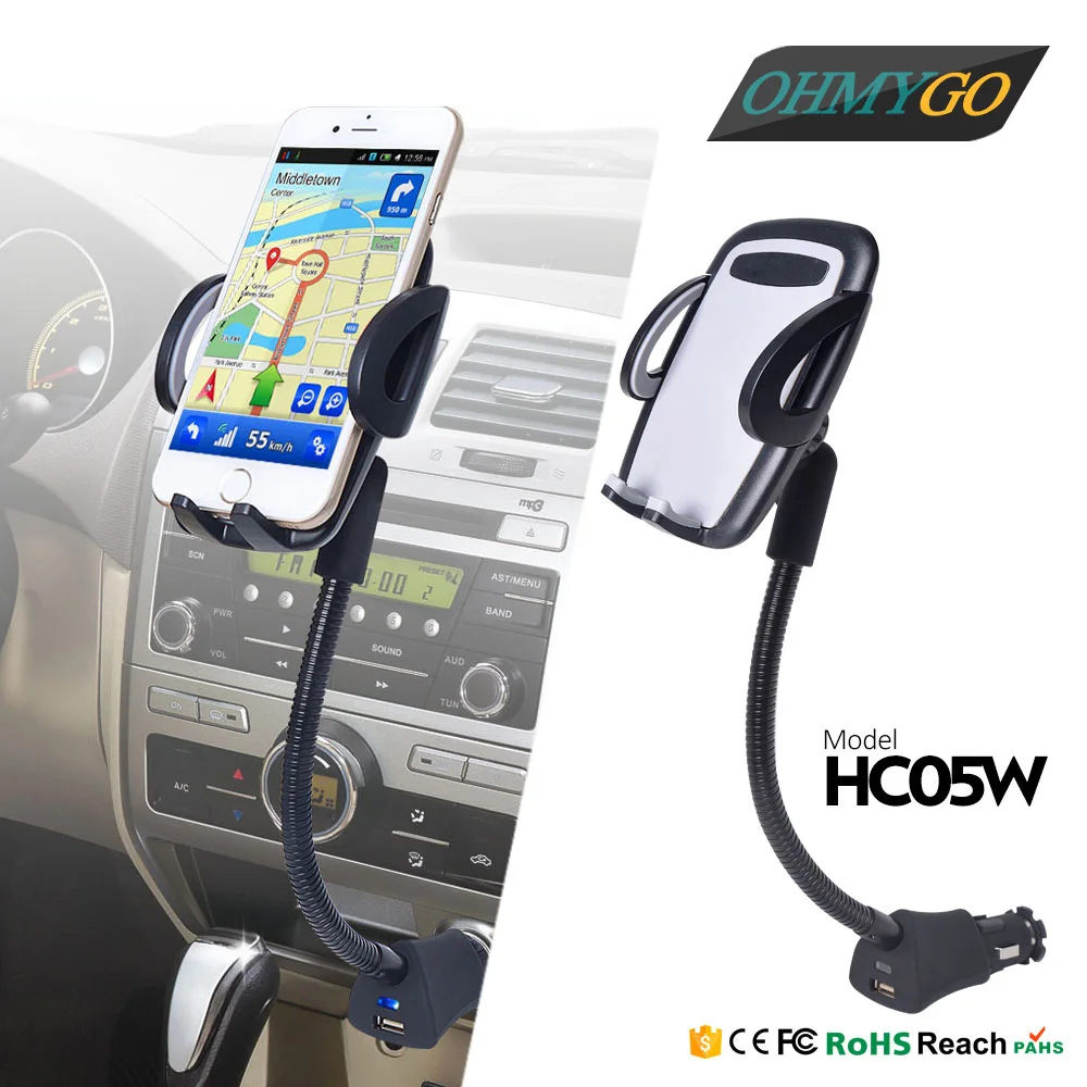 Universal Car Phone Mount with USB Charger Holder Stand