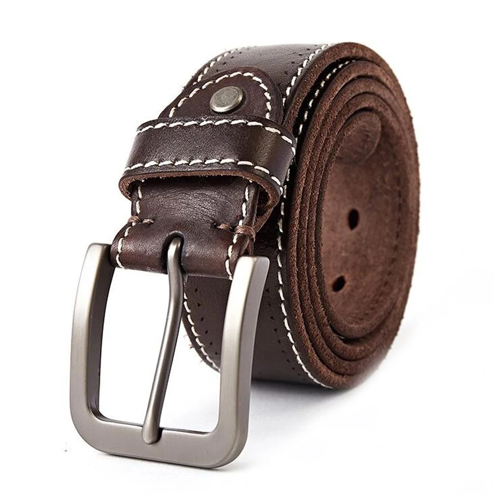 

Hot designer cowskin belt men high quality luxury 100% real cowhide full grain genuine leather cowboy 3.8 cm masculine soft