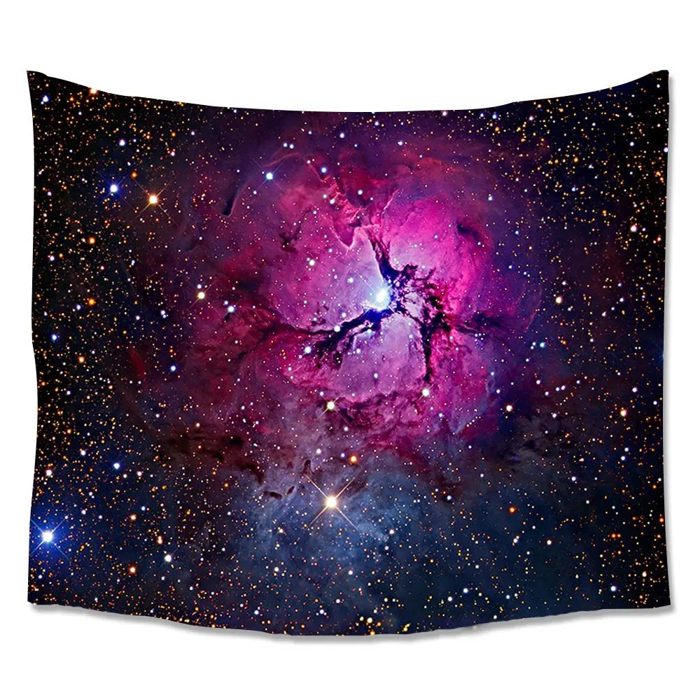 Galaxy Space Tapestry Wall Decor, Rosette Stars Nebula Magical Print