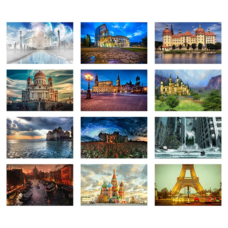 Полная Алмазная вышивка в рамке тадж-махал башня Алмазный крест стразы здание и