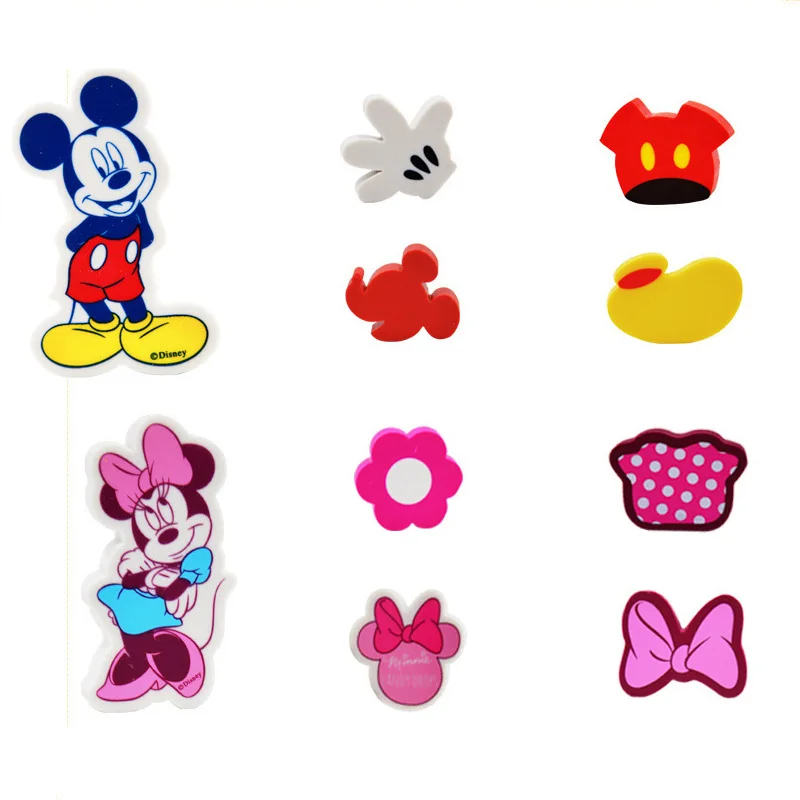 

5 pcs per bag Mickey Minnie Cartoon Mini Pencil Eraser Five-Piece Set Disney Student Stationery School Supplies cute eraser