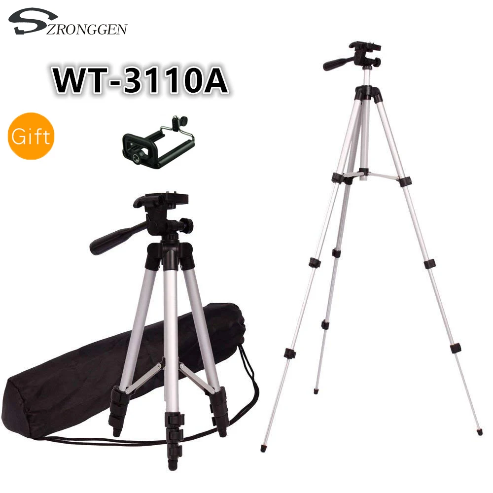 Штатив с 3 сторонней головкой для Nikon D7100 D90 D3100 DSLR NEX 5N A7S 650D 70D 600D WT 3110A|tripod with 3-way