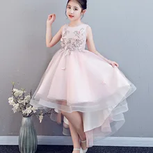 Glizt/кружевное платье с цветочным узором для девочек пышное свадебное платье принцессы с шлейфом платья для первого причастия для девочек платье для крещения