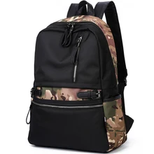 Marca 2017 Hombres y Mujeres Mochilas de Estilo Coreano de La Manera Impermeable de La Escuela de Nylon 14 “Laptop Mochilas para Adolescentes bolsa de Negro