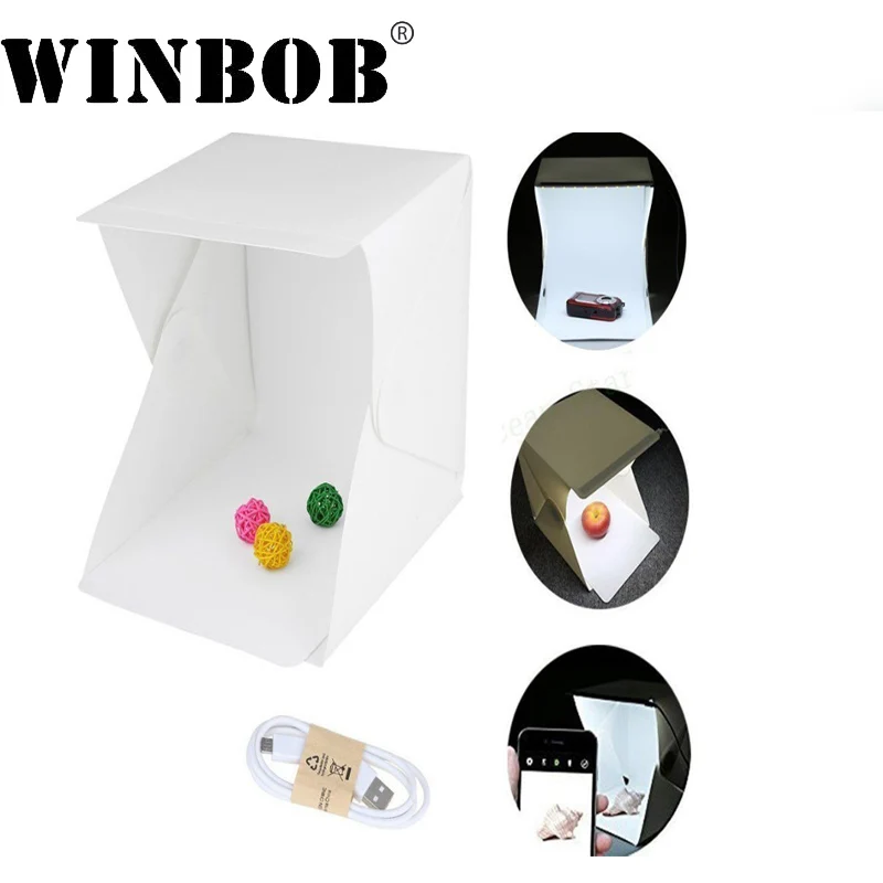 Мини складной Lightbox Фотостудия софтбокс светодиодный свет Камера фото фон