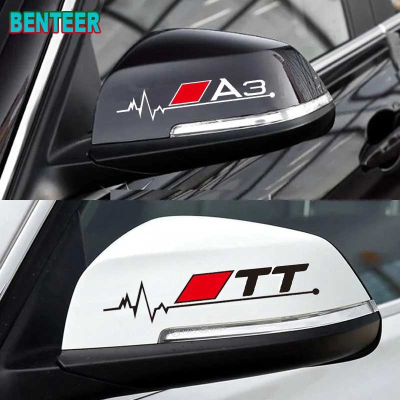 

1pair car rearview mirror sticker for audi A1 A3 A4 A5 A6 A7 A8 Q3 Q5 Q7 Q8 TT