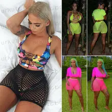 Летние Купальники Женская сексуальная пляжная одежда сетчатые прозрачные бикини шорты Купальники Высокая талия горячие шорты