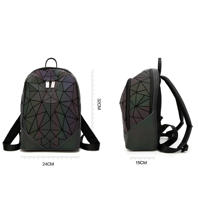 Женский рюкзак школьный геометрический светящийся рюкзаки сумка для девочек серебристые женские дорожные сумки через плечо рюкзак Mochila