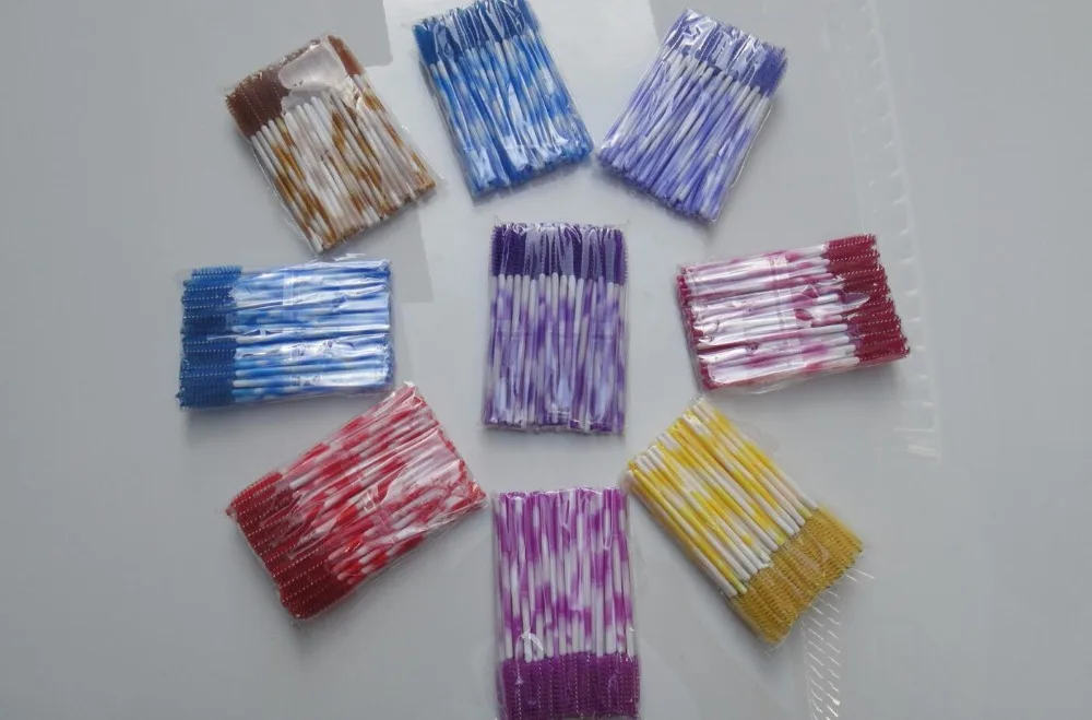 

1000 Pcs Disposable Eyelash Brush One-Off Mini Multicolor rod eyelash brush Eyelash Mascara Applicator Wands Makeup Brushes Tool