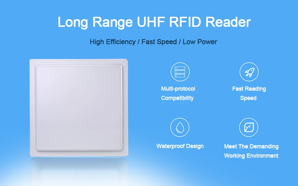 Метка Диапазона UHF RFID считыватель 15 м дальность 860~ 960 МГц дальний для парковки решения RS232/485 с Wiegand 26/34 Бесплатный SDK UHF RFID считыватель