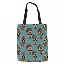 Забавные дизайнерские сумки для покупок с принтом черепа женская модная сумка на плечо Женская многоразовая эко-сумка для женщин Daliy пакет