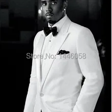 Модные изготовленный на заказ белый свадебное платье костюм для Для мужчин зауженный крой, для вечеринки Костюмы мужские костюмы для смокингов со штанами(пиджак+ брюки+ галстук-бабочка