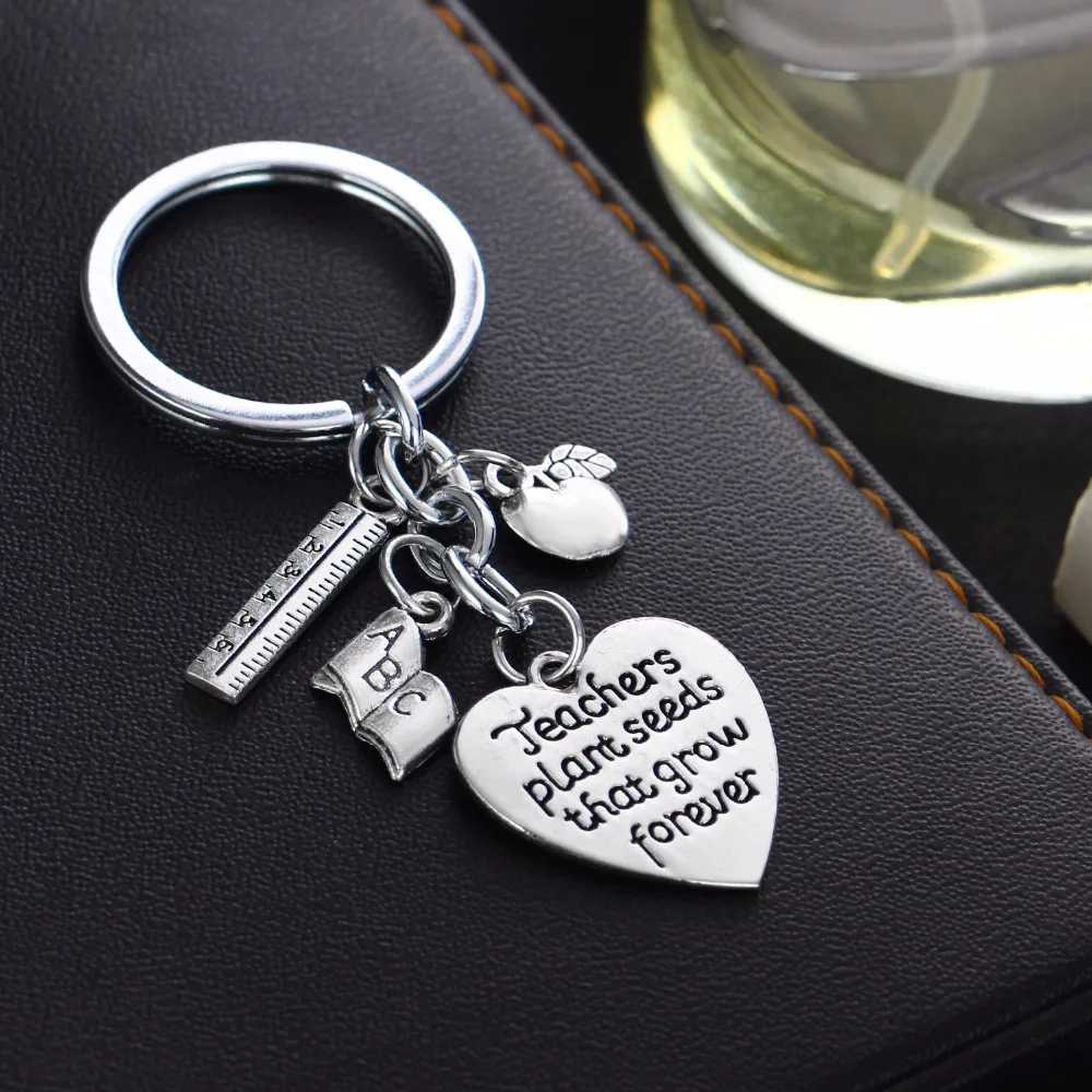 Брелок с надписью Love Heart линейка Apple ABC Book Charms брелок для преподавателя ювелирные