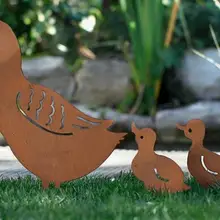 4 шт./лот, европейский стиль, железная ржавчина, ретро, садовая вилка для семьи. Садовые украшения, наружные орнаменты, вставки для газона, наружные