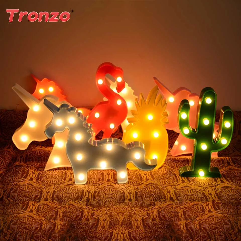 

Tronzo Led Unicorn Night Light Unicorn Party Colorful Unicorn Flamingo Pineapple Cactus Night Lamp Flamingo Decoration Bedroom