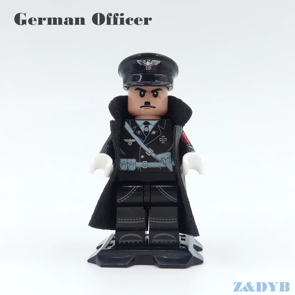 

Single Sale Military Figures WW2 German Officer Soldier Motor Tricycle Army Weapon Educational Building Block Brick Children Toy
