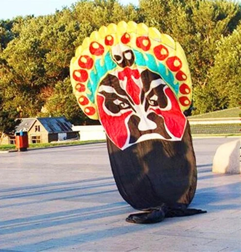 

high quality 8m soft Chinese Opera kite with a flowing red or blue beard wholesale/retail wei kite factory free shipping