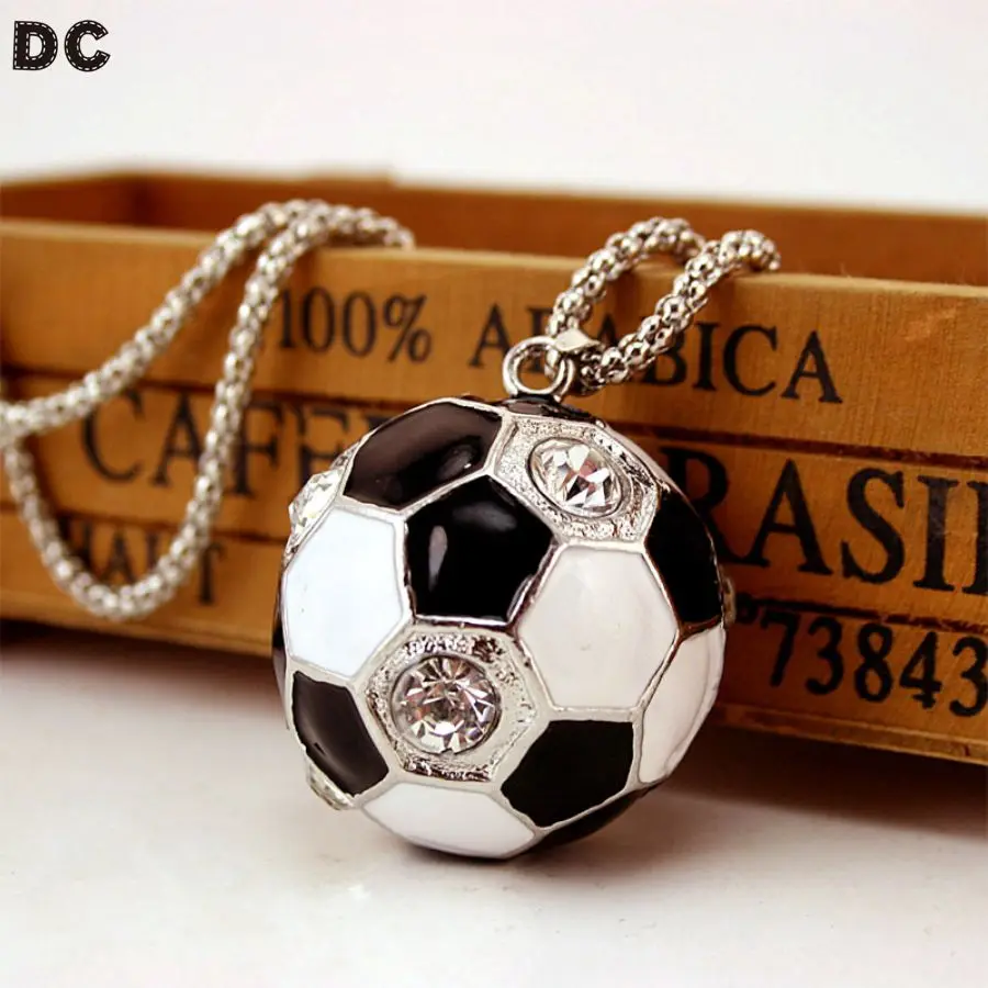 I Love Football Charms With Gold Chain Unisex Necklaces & Pendants For