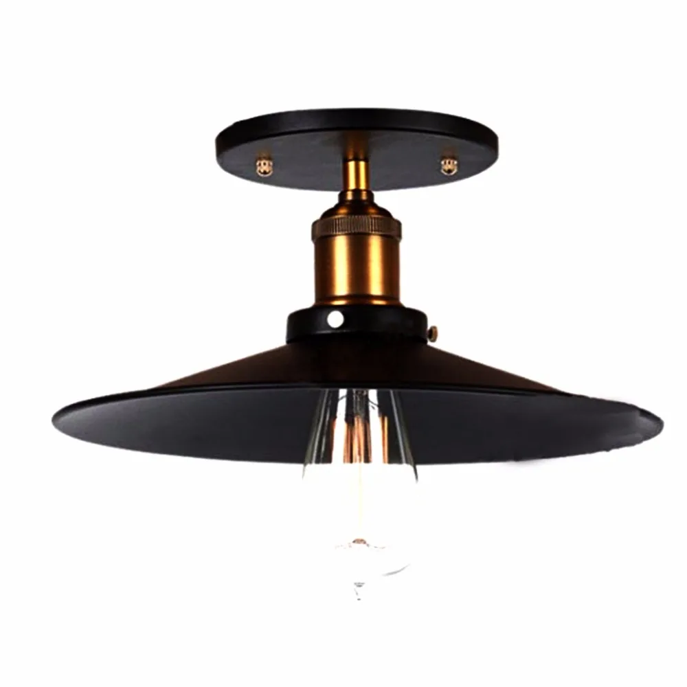 

Loft Vintage Ceiling Lamp Round Retro Ceiling Light Industrial Design Edison Bulb Antique Lampshade Ambilight Lighting Fixture