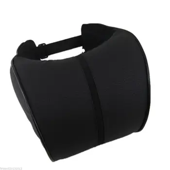 

Car Ergonomic Memory Cotton Headrest Black Pu Leather Neck Rest Cushion Pillow 1 Piece