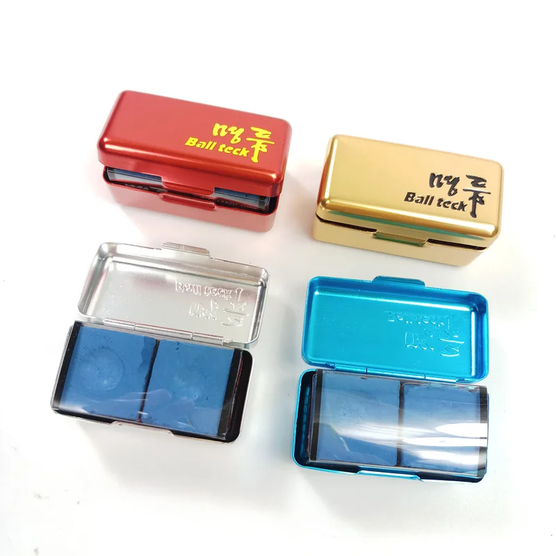 

Original Ballteck 4colors optional Metal Billiards Pool chalk cases with 2pcs chalks High quality snooker chalk holders