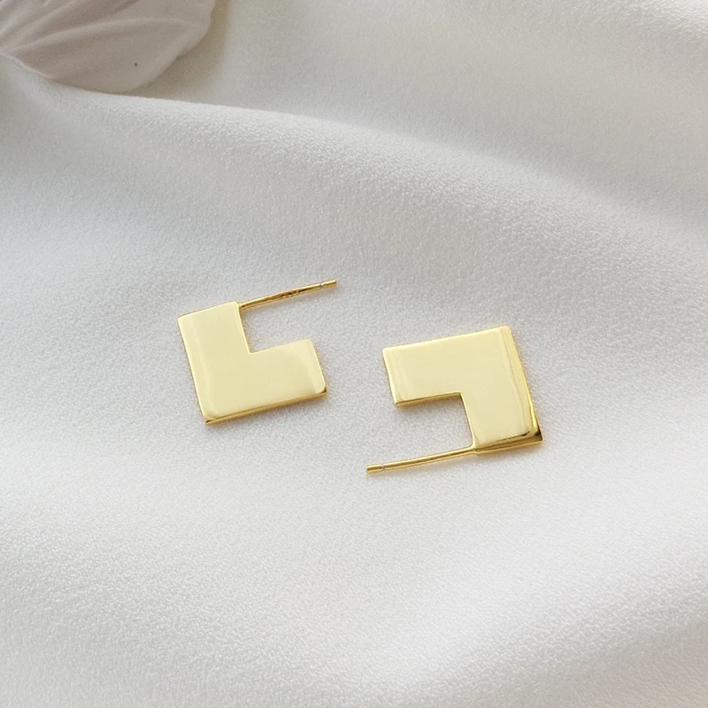 

Peri'sBox Real 925 Sterling Sliver Geometrical Stud Earrings Minimalist Small Earrings for Women Bijoux Modern Earrings Studs