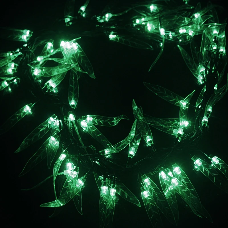 10 м строка светодио дный гирляндой зеленый лист Строка лампы Спальня дома вечерние елочные украшения дома Gardern Ночь освещения