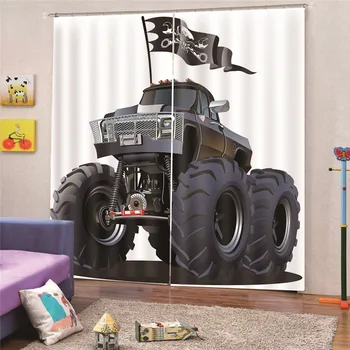 

3D Digital Print Car Modern blackout curtains for window drapes Cheap for living room Bedroom Home Decor Draps AP26