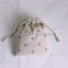 100 шт./лот CBRL джута/Лен/Льна Drawstring сумки и мешок для косметики/iPad Air, различные цвета, размер подгонять