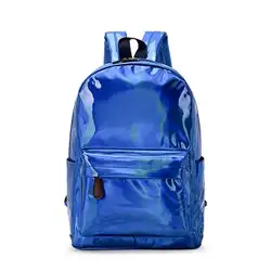Miyahouse серебристые, лазерные большой емкости женский рюкзак из искусственной кожи блестящие женские дорожная сумка модная школьная сумка